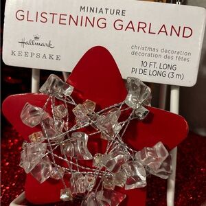 ON HOLD. Hallmark White (clear) and Silver Miniature Garland